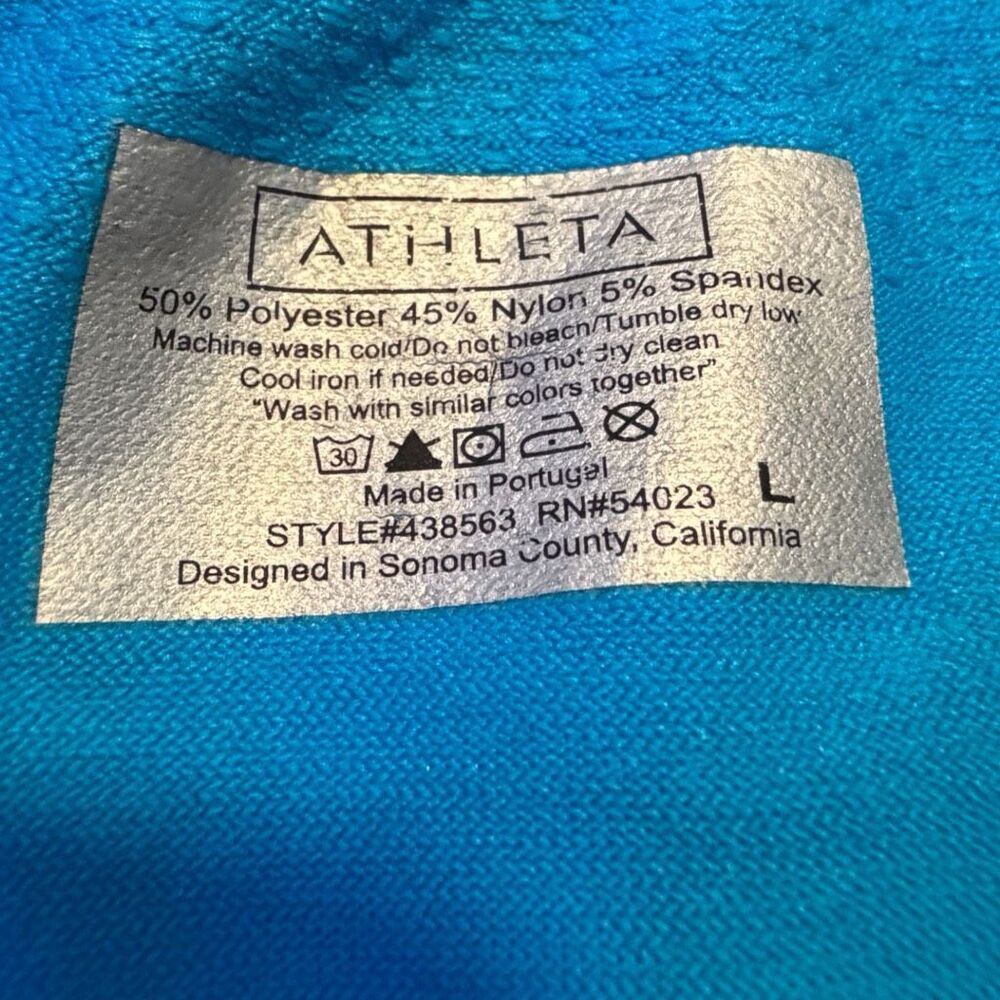 ATHLETA Fastest Track Tee Running Top Flash Blue Large Style #438563 - Picture 4 of 5